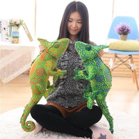 Large Cute Green Chameleon Doll Soft Plush Lizard Pillow Kids Gifts