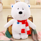 Soft White Bear with Scarf Plush Toy Cute Stuffed  Animal Doll