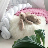 Handmade Danish Knotted Ball Pillow Weaving Strip Baby Sleep Cushion