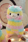Rainbow Alpaca Plush Toy Colorful  Soft Llama Toy Animals Stuffed Doll