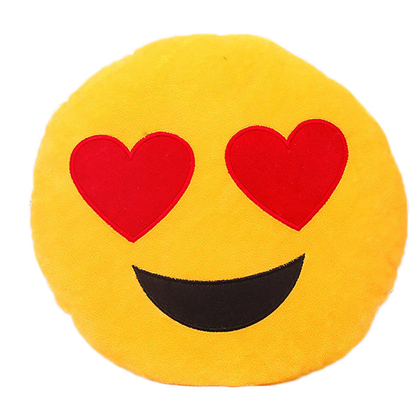 32cm Emoji Emoticon Yellow Round Cushion Stuffed Plush Soft Pillow Role Play Games Accessories Gift for Kids