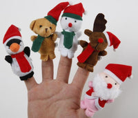 5pcs Christmas Santa Claus Friends Finger Plush Toys Finger Puppets