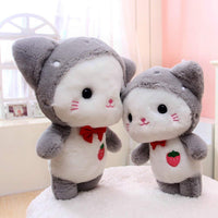 Cute Gray Strawberry Rabbit Plush Doll Soft Stuffed Animal Toys