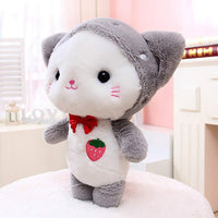 Cute Gray Strawberry Rabbit Plush Doll Soft Stuffed Animal Toys