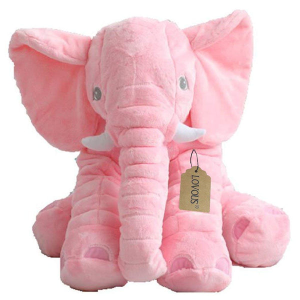 Big Stuffed Elephant Plush Doll, Baby Super Soft Elephants Toys Pink