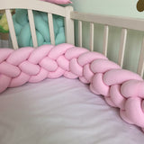Four Strand Danish Weave Baby Bed Bumper Handmade Knotted Ball Pillow