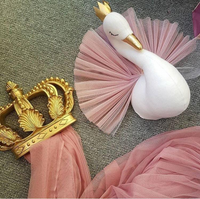 Golden Crown Swan Wall Hanging Decoration Flamingo Doll Wall Decor