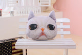 3D Plush Cat Head Shape Pillow Car Sofa Chair Back Cushion