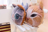 3D Plush Cat Head Shape Pillow Car Sofa Chair Back Cushion