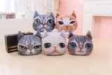 3D Plush Cat Head Shape Pillow Car Sofa Chair Back Cushion