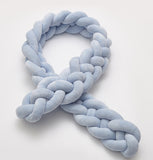 Four Strand Danish Weave Baby Bed Bumper Handmade Knotted Ball Pillow