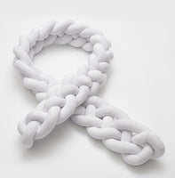 Four Strand Danish Weave Baby Bed Bumper Handmade Knotted Ball Pillow