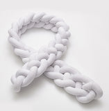 Four Strand Danish Weave Baby Bed Bumper Handmade Knotted Ball Pillow