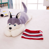 Big Size Cute Husky In Sweater Plush Toy Stuffed Dog Pillow Girls Gift