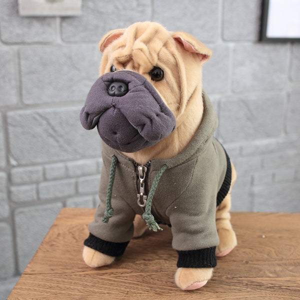 Realistic Cute Stuffed Dog Toy Plush Puppy Animal Pillow Gift for Kids SharPei
