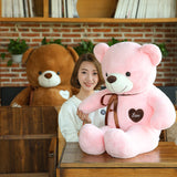Soft Cute Plush Teddy Bear with Heart Stuffed Bear Pillow Kids Toy