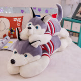 Big Size Cute Husky In Sweater Plush Toy Stuffed Dog Pillow Girls Gift