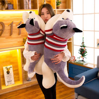 Big Size Cute Husky In Sweater Plush Toy Stuffed Dog Pillow Girls Gift