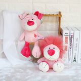 Lovely Pink Dog Bunny Plush Toys Soft Stuffed Lion Elephant Kids Doll