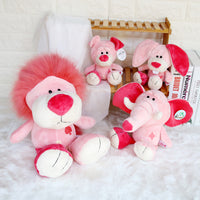 Lovely Pink Dog Bunny Plush Toys Soft Stuffed Lion Elephant Kids Doll