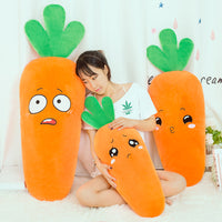 Giant Lovely Emoji Plush Carrot Toy Cartoon Stuffed Soft Fruit Pillow