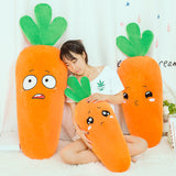 Giant Lovely Emoji Plush Carrot Toy Cartoon Stuffed Soft Fruit Pillow