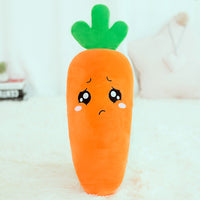 Giant Lovely Emoji Plush Carrot Toy Cartoon Stuffed Soft Fruit Pillow