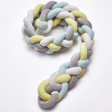 Four Strand Danish Weave Baby Bed Bumper Handmade Knotted Ball Pillow