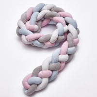 Four Strand Danish Weave Baby Bed Bumper Handmade Knotted Ball Pillow