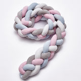 Four Strand Danish Weave Baby Bed Bumper Handmade Knotted Ball Pillow