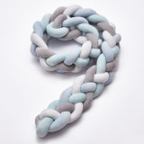 Four Strand Danish Weave Baby Bed Bumper Handmade Knotted Ball Pillow