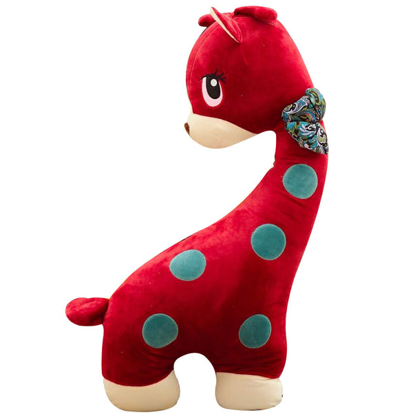 Super Cute Lovely Giraffe with Bow Plush Toy Kids Favor Stuffed Pillow