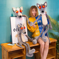 Cute Funny Grey Wolf Plush Toy Stuffed Animal Doll Birthday Gifts