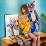 Cute Funny Grey Wolf Plush Toy Stuffed Animal Doll Birthday Gifts