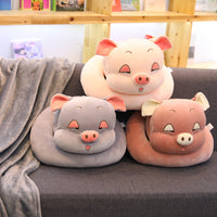Stuffed Soft Cartoon Pig Pillow with Blanket Lovely Animal Plush Toy