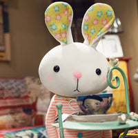 Plush Soft Lovely Stripe Bunny Toy Super Cute Stuffed Rabbit Pillow