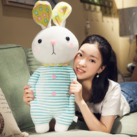 Plush Soft Lovely Stripe Bunny Toy Super Cute Stuffed Rabbit Pillow