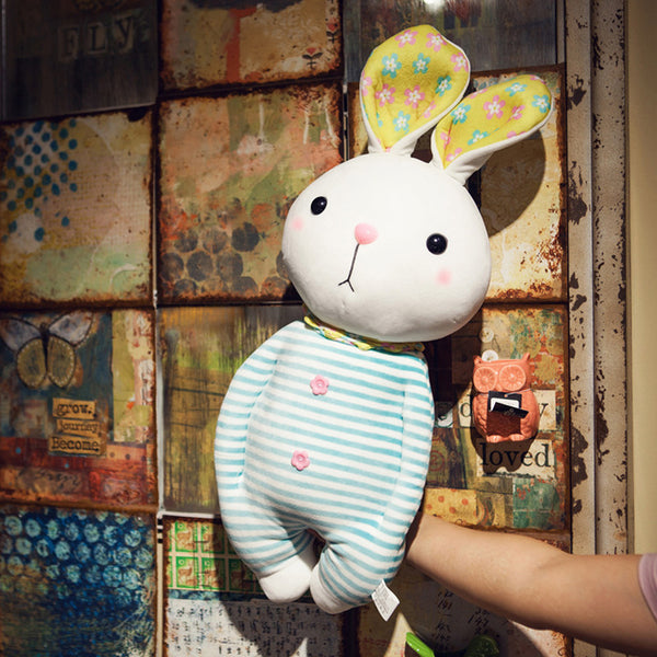 Plush Soft Lovely Stripe Bunny Toy Super Cute Stuffed Rabbit Pillow