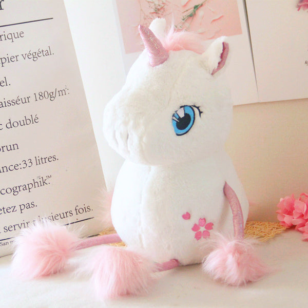 Cute Pink Soft Stuffed Unicorn Toy Lovely Plush Animal Pillow