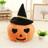 Stuffed Pumpkin Toy with Hat Fruit Pillow Halloween Pumpkin Plush Cushion