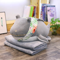 Giant Plush Cute Shark Toy Stuffed Soft Crocodile Pillow with Blanket