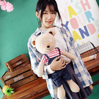 Cartoon Cute Stuffed Dressed Bear Toy Kids Gifts Plush Animal Pillow