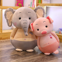 Soft Lovely Cute Plush Stripe Pig Doll Stuffed Cartoon Elephant Doll