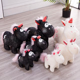 Cute Stuffed Black Unicorn Toy Kids Birthday Gifts Plush Animal Doll