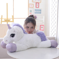 Giant Stuffed White Unicorn Toy Plush Cartoon Horse Pillow Kids Doll