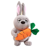 Grey Rabbit with Carrot Plush Toy Cute Soft Stuffed Bunny Animal Doll