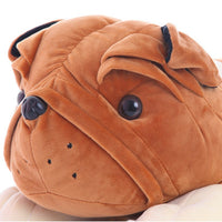 Cute Plush Bulldog Doll Soft Stuffed Lying Prone Sharpei Dog Pillow