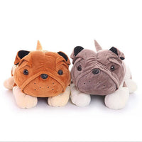 Cute Plush Bulldog Doll Soft Stuffed Lying Prone Sharpei Dog Pillow