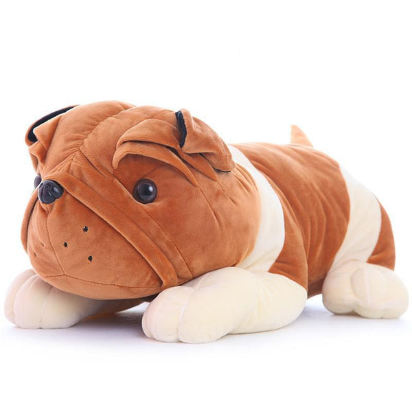 Cute Plush Bulldog Doll Soft Stuffed Lying Prone Sharpei Dog Pillow