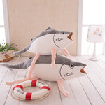 Cute Cartoon Salted Fish Plush Toy Soft Stuffed Fish Cushion Pillow